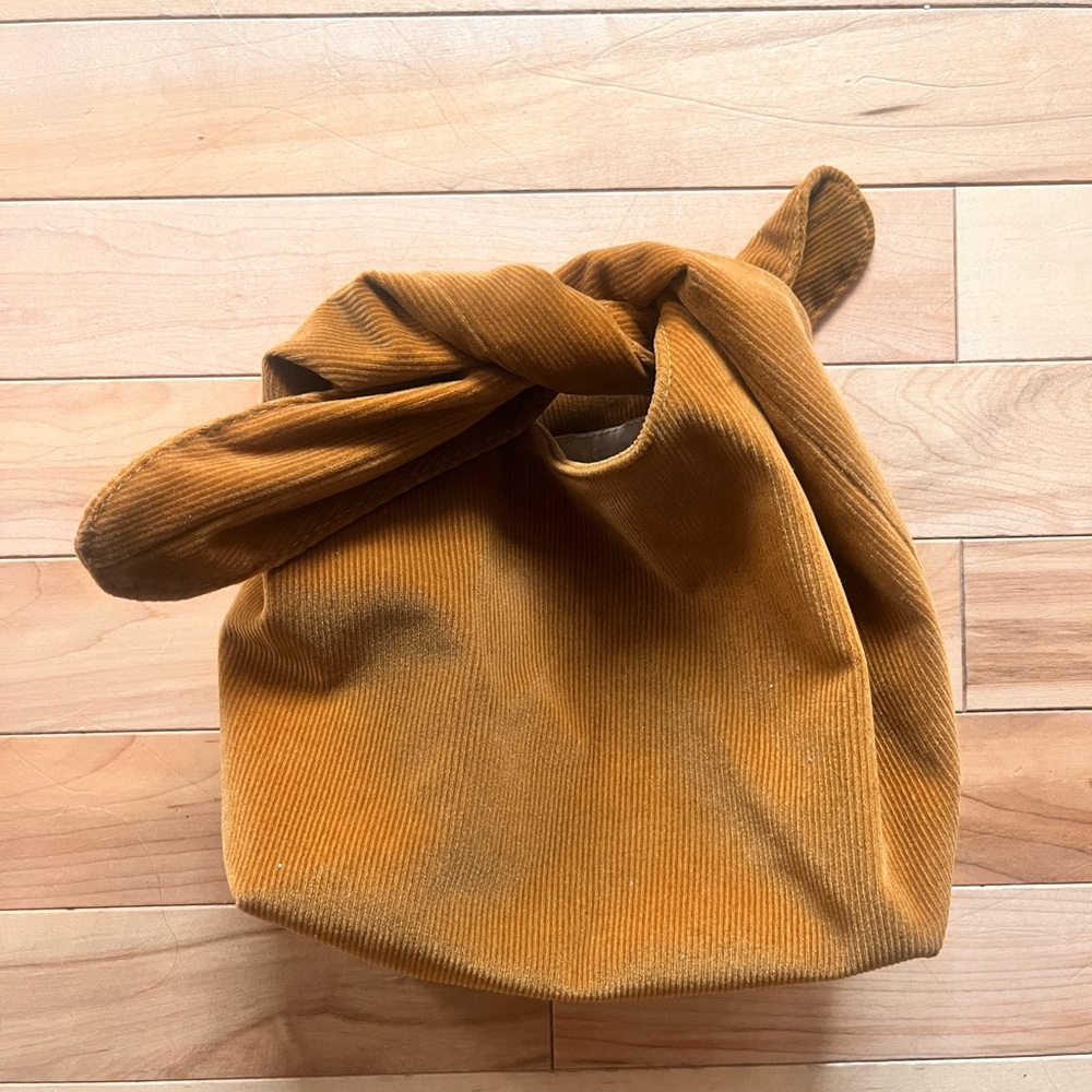 Merit Corduroy Knot Bag in Mustard Yellow